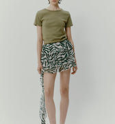 Folegandros Olive Green Zebra Skirt - BAIA