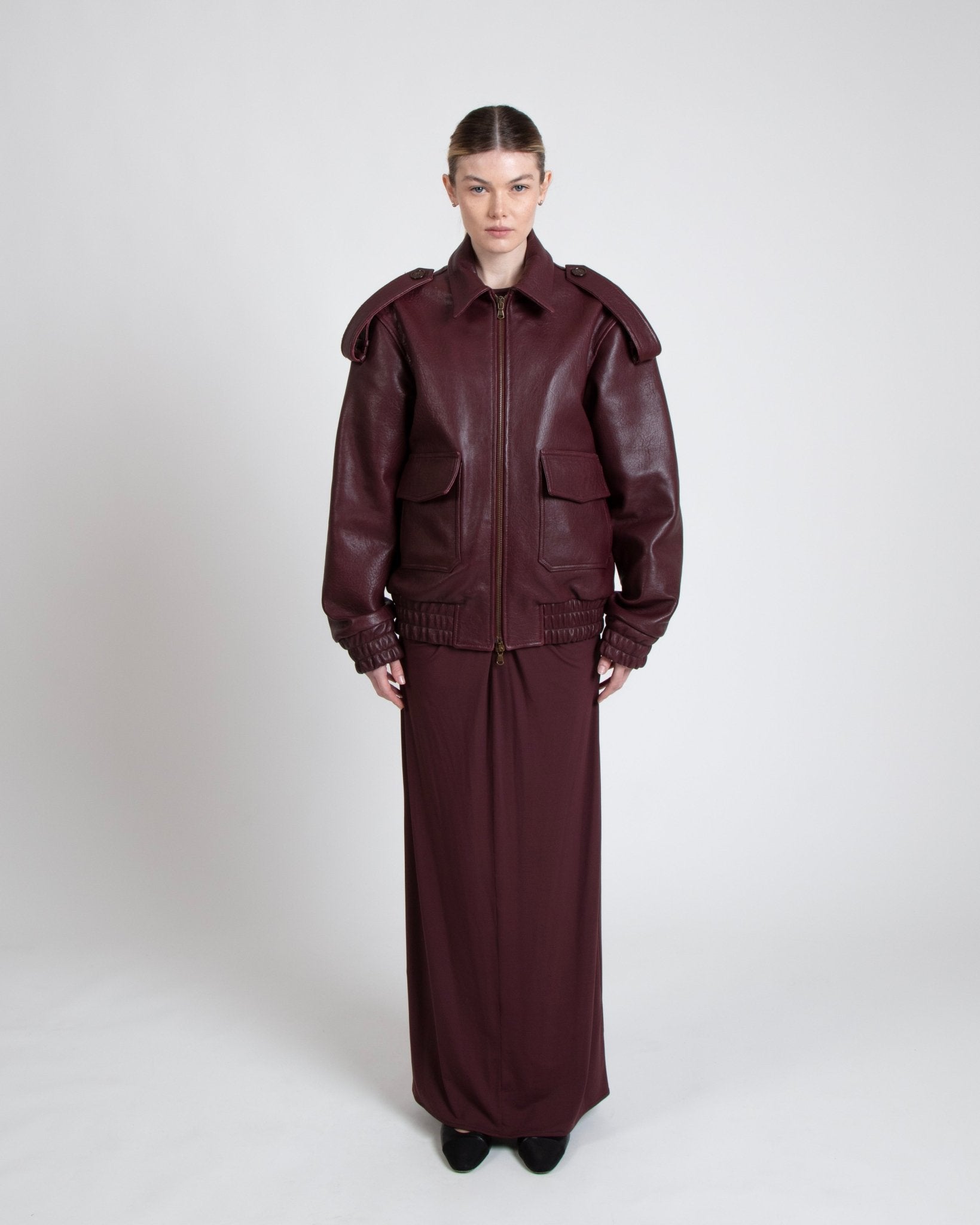 OCEAN DEPTH LEATHER BOMBER - BAIA