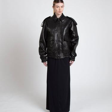 OCEAN DEPTH LEATHER BOMBER - BAIA