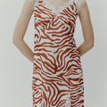 Tilos Bordeaux Zebra Dress - BAIA